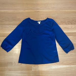 Blue cotton Jcrew blouse, size 2, excellent condition